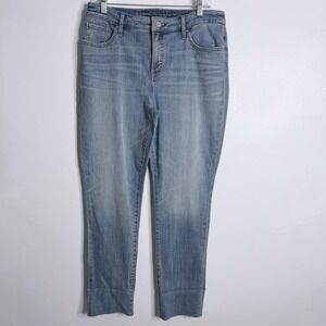 Chico's So Slimming Girlfriend Slim Leg Ankle Jean Raw Hem Size 10 Chico's 1.5